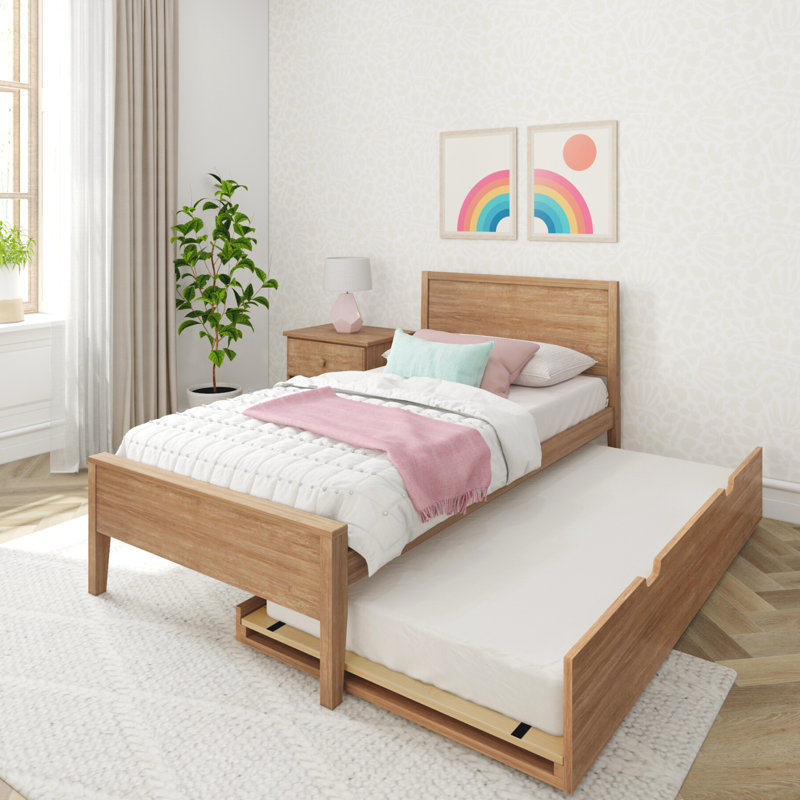 Rosenthal Solid Wood Trundle Bed, Pecan, Twin