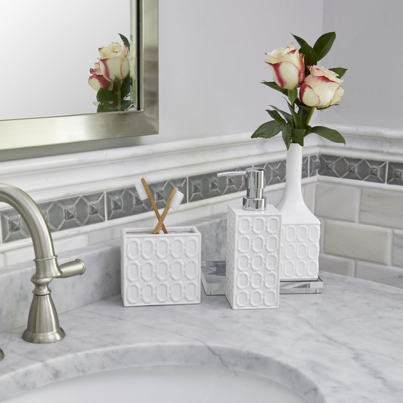White Ceramic Fluted Square Bud Vase