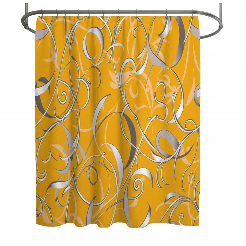 Rideau de douche à motif floral tourbillonnant_12452, H 93 po x l 70 po
