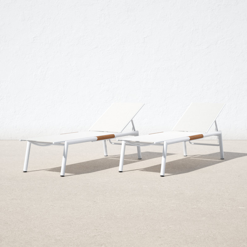 Stokes 25'' Outdoor Powder Coated Aluminum Chaise Lounge
