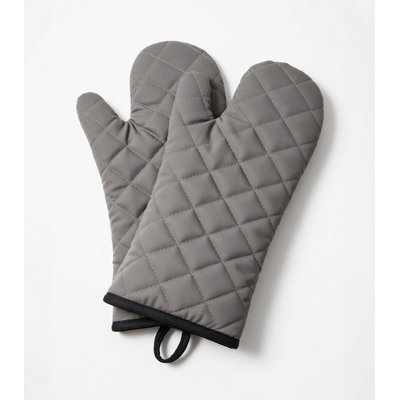Heat-Resistant Quilted Oven Mitts with Flame-Retardant Coating