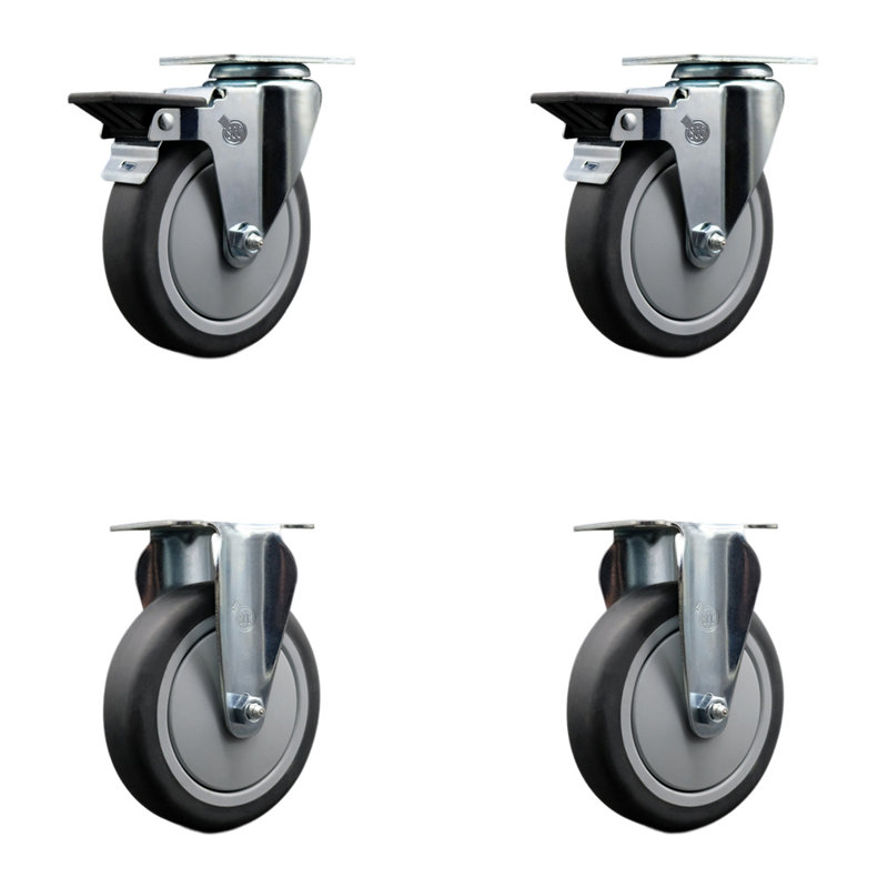 4-Piece Thermo Rubber Caster Set