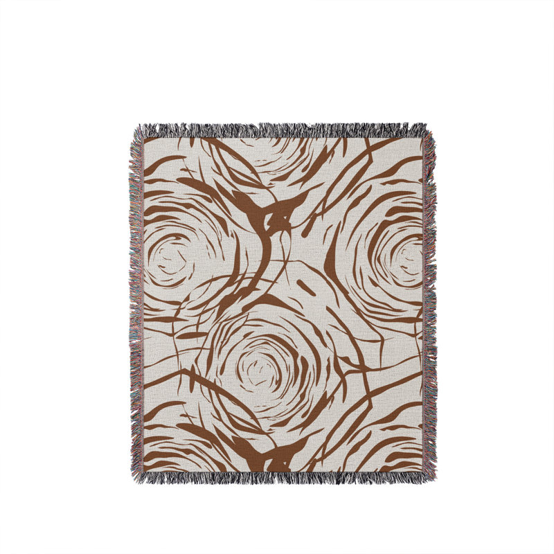 Jeté rose en coton Rose, 50 x 60, Brun rouille