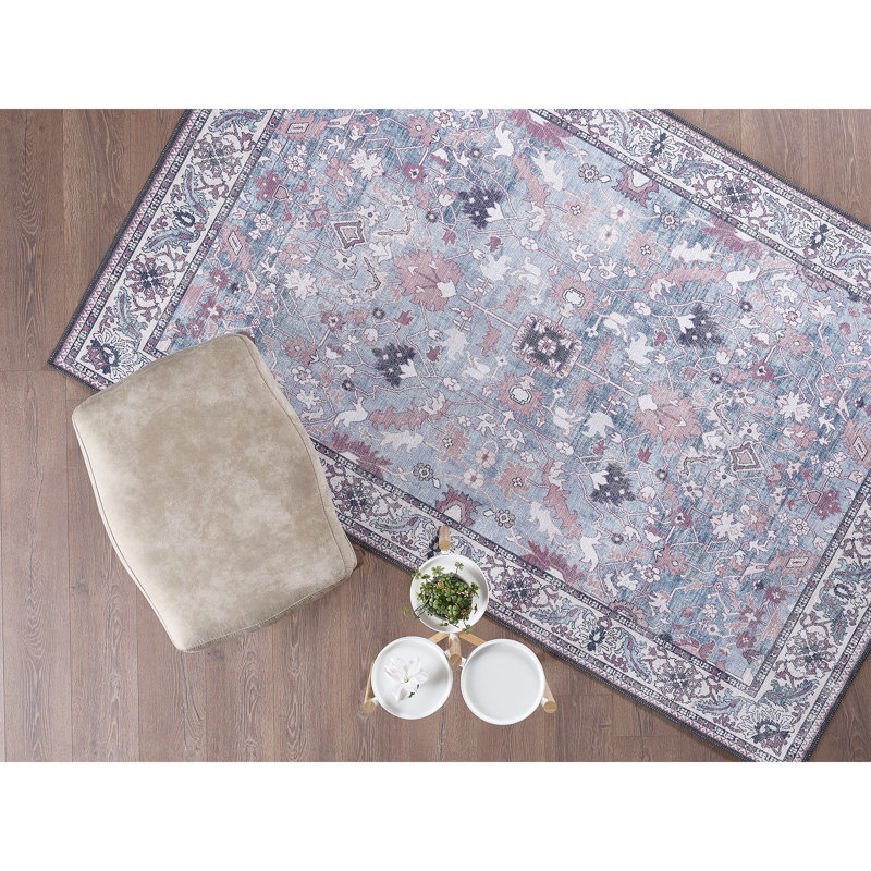Tapis vintage lavable à la machine Zehorit pour salon, tapis de couloir et tapis d'entrée, Rectangle 2 pi 11 po x 4 pi 11 po