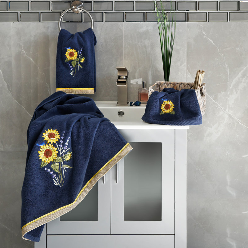 Essuie-mains 100% coton turc, Marine, Bath Towel-2Pack