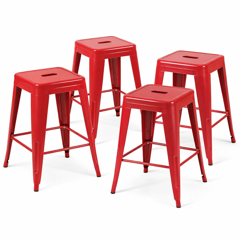 Tabouret de comptoir, 4, Rouge