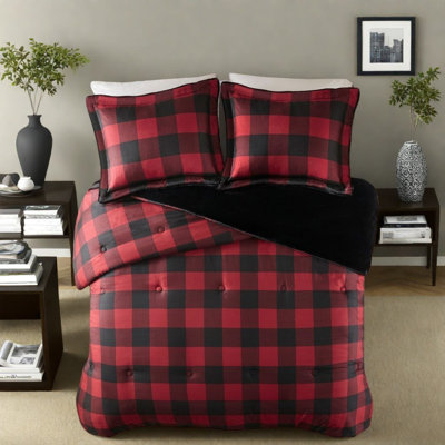 Ensembles de literie chauds en fausse laine, confort en polyester et style écossais rustique