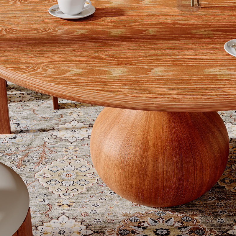 Farmhouse Solid Wood Dining Table, 29.52"H x 53.15"L x 53.15"W, Bright Walnut