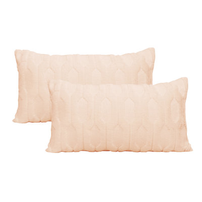 Tatami Embroidery Faux Fur Throw Pillow Covers