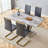 63" Modern Dining Table Set With PU Leather Chairs, U-Shaped MDF Base-116376090-116446158