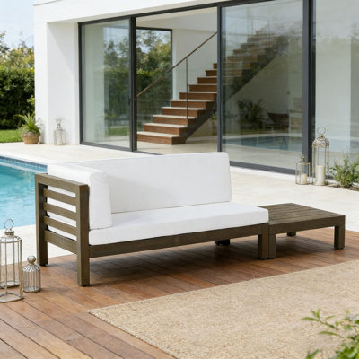 BANC D'ANGLE GAUCHE ET TABLE BASSE