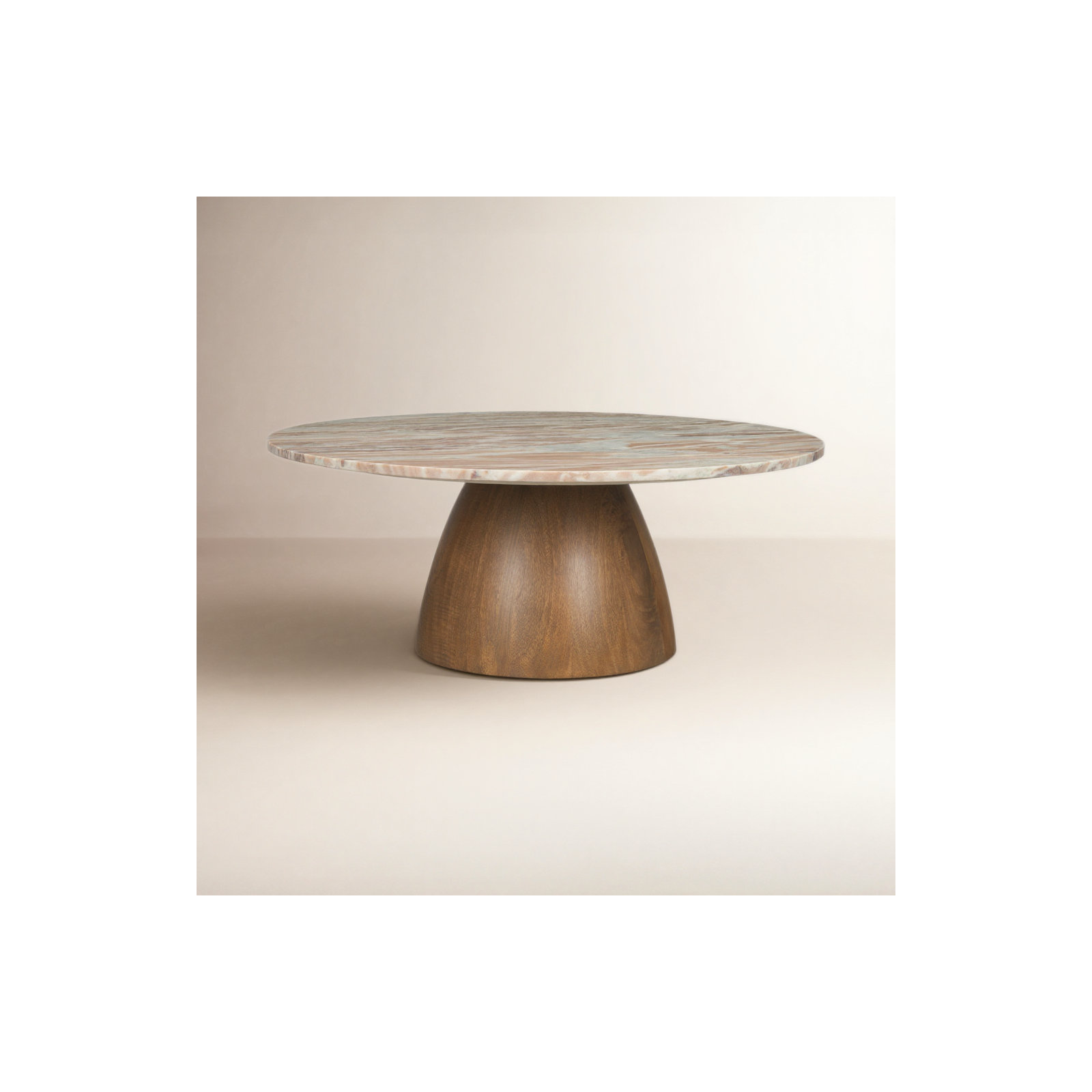 Mellonia 42" Round Genuine Marble Coffee Table