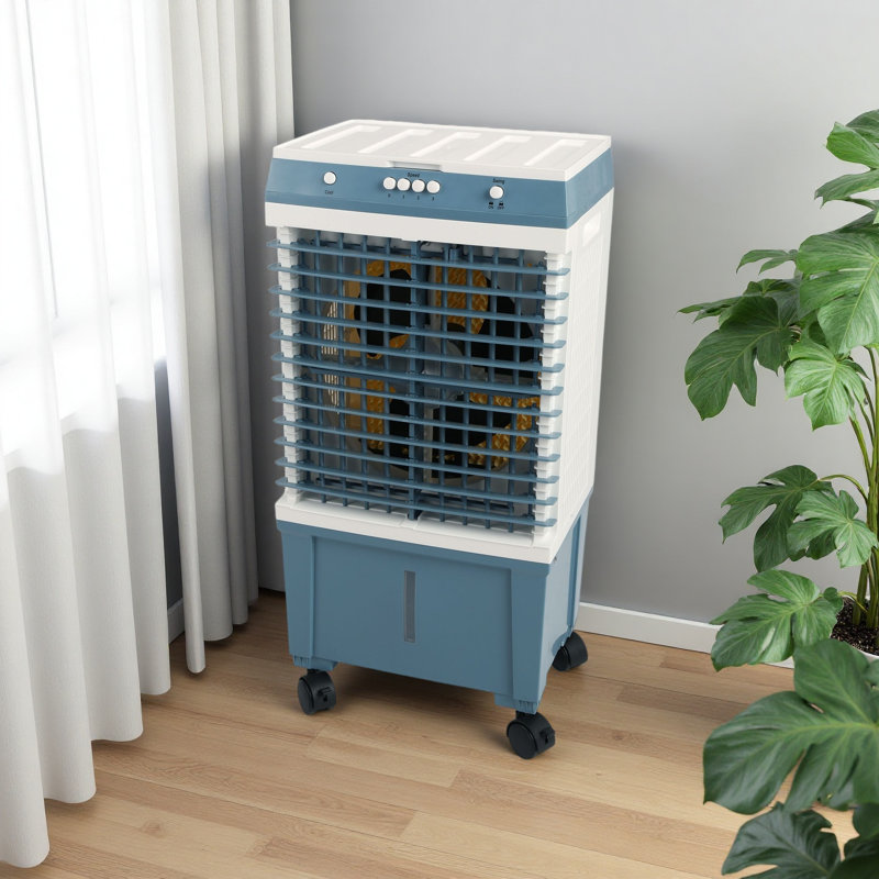 Refroidisseur par évaporation, refroidisseur d'air de 1400 pi³ / min, refroidisseur de marais oscillant à 84 °, refroidisseur d'air portatif de 5 gallons pour 550 pieds carrés avec contrôle réglable à 3 vitesses
