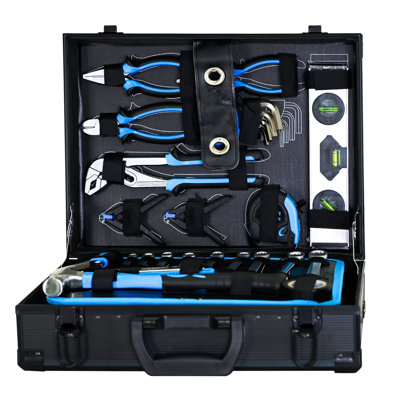 247 Maintenance Tools Package, Scratch-, Essential For Electrical And Home Tool Suitcase, Silver Aluminum Surface, Handle, Suitable Various Tasks