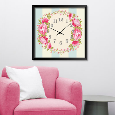 Elegant Decorative Wall Clock, 17.7 x 17.7 inches | 100% MDF with 100% Polystyrene Frame, Thickness: 0.8 inches | UV Printed Design, Perfect for Home Decor & Modern Interiors, Stylish & Functional Timepiece
