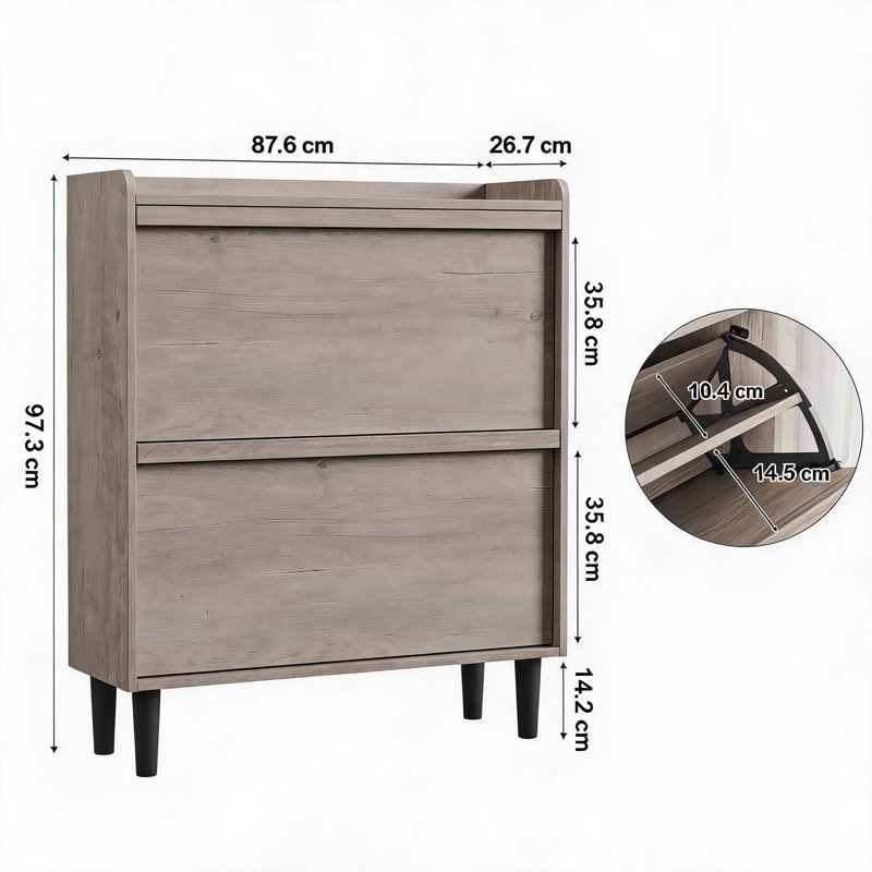 25 Pair Shoe Storage Cabinet, grey, 2