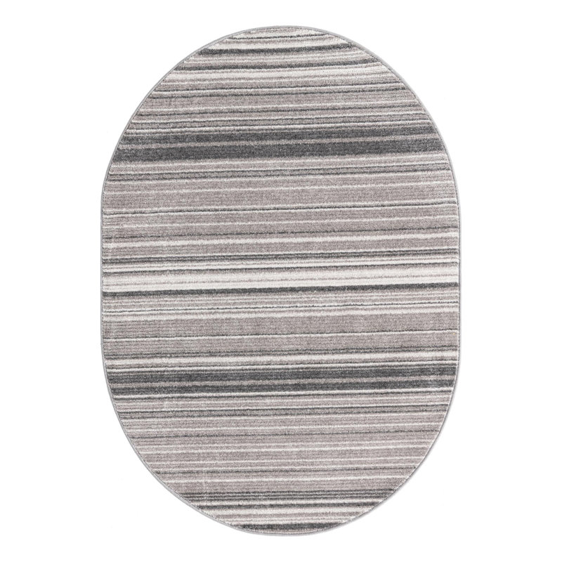Osteen Striped Area Rug, Octagon 4'1" x 4'1", Gray
