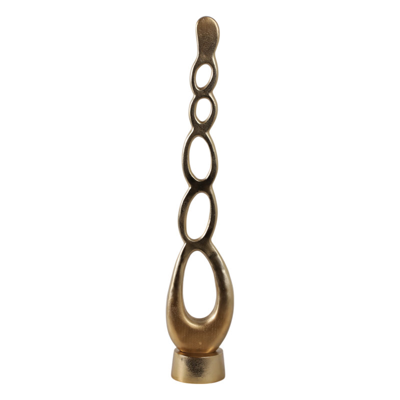 Aluminum Abstract Decorative Object for Home or Office Decor Gold 32".