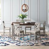 Ketron 6-Piece Counter Height Dining Set w/ Upholstered Seats