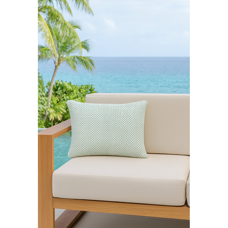 Outdoor Living Pillow Cover, Aqua Blue, Rectangle 14"H x 20"W, Pillow Cover Only - No Insert