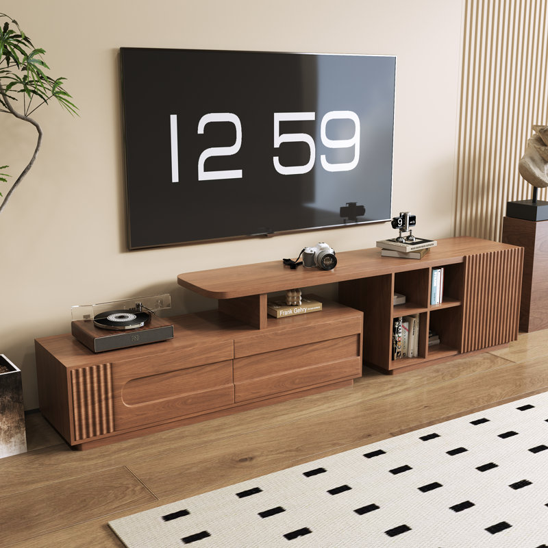 Extendable Walnut TV Stand with Storage(88"-115")