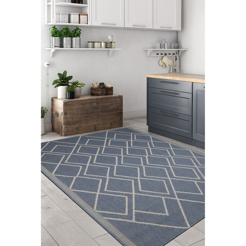 Demarcio Geometric Indoor / Outdoor Area Rug, Rectangle 10' x 14'2"