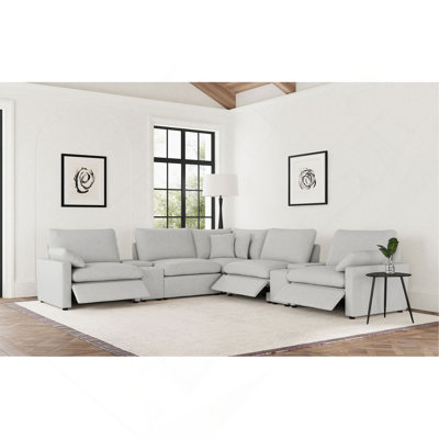 Grey 7-piece Modular Power Reclining Sectional Sofa