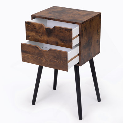 With 2 Drawers, Bedside Tables With Solid Wood Legs And Storage, End Table, Side Table, Bedside Furniture For Bedroom, Living Room