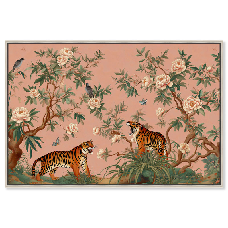 Décoration murale de salle de bain «Roaring pair I» par Art Remedy, cadre argenté, 45 x 30, H 31 po x l 46 po, Cadre argenté