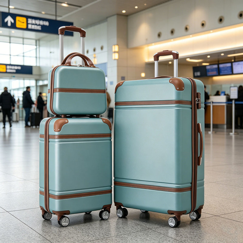 Ensemble de 3 valises à roulettes Hardshell avec valise TSA, Vert