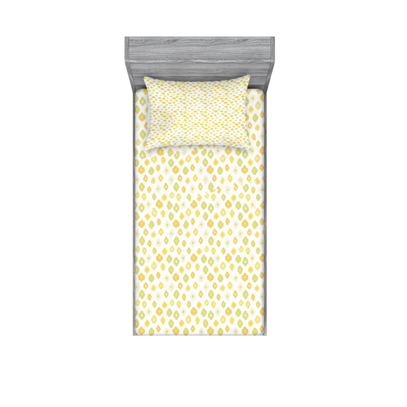 Microfiber Geometric Sheet Set, Twin XL Sheet Set with Fitted Sheet
