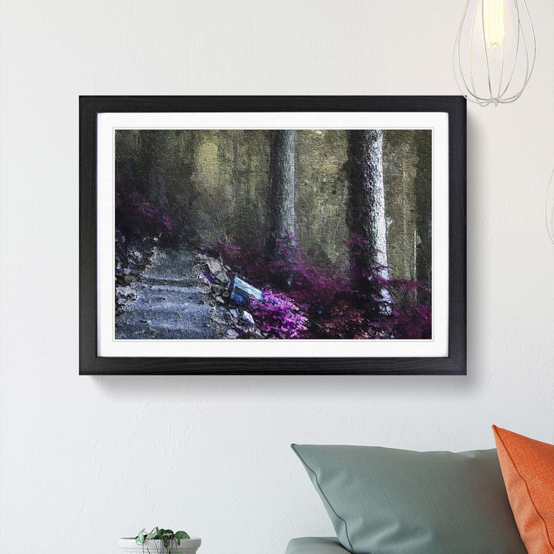 Path Through a Forest in Vancouver - Framed Print, Black Framed, 36cm H x 48cm W x 2cm D