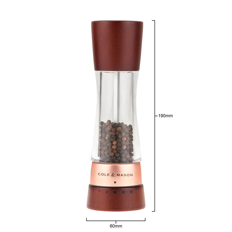 Moulin à poivre Cole & Mason Derwent or rose 7,5 po, Rouge / rose