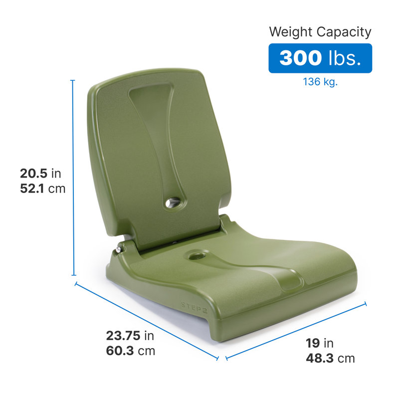 Brown Portable Folding Plastic Boat Chair with Back Support
