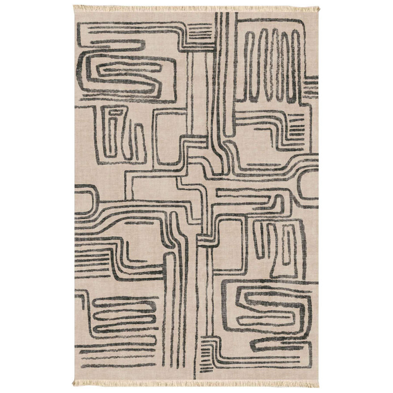 Tapis à poils courts Modern Abstract Labyrinth