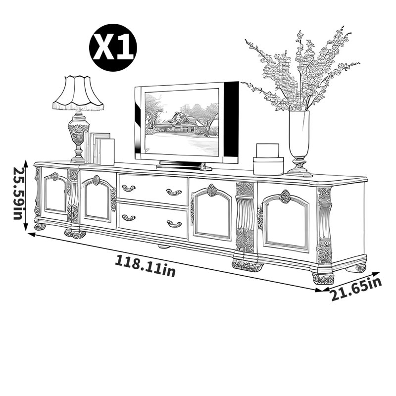 Meuble télé de luxe de style européen