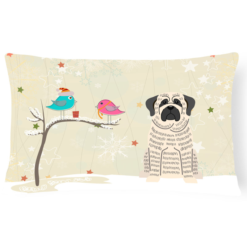 Coussin lombaire intérieur/extérieur carré uni de noël modern, blanc