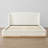 Luna Modern  Boucle Upholstered Wingback Headboard Platform Bed with Solid Wood Frame-1390663131