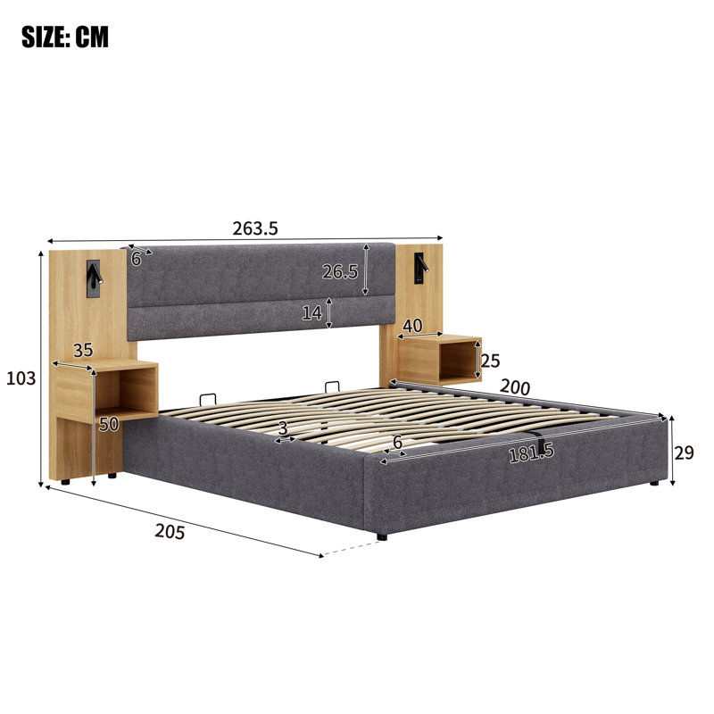 Russelle Upholstered Ottoman Storage Bed