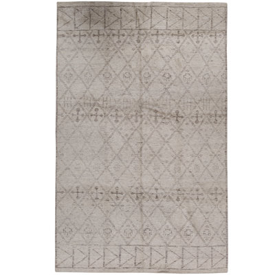 Tapis gris / noir noué à la main de haute qualité