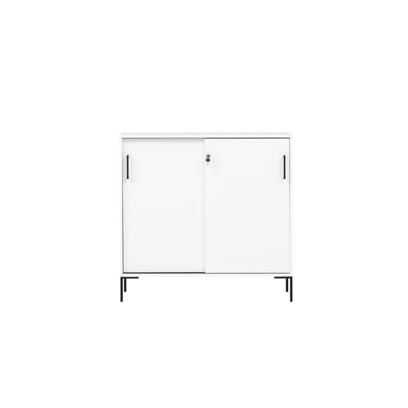 Gregson 2 -Door 1 -Shelf Lateral Filing Cabinet, White