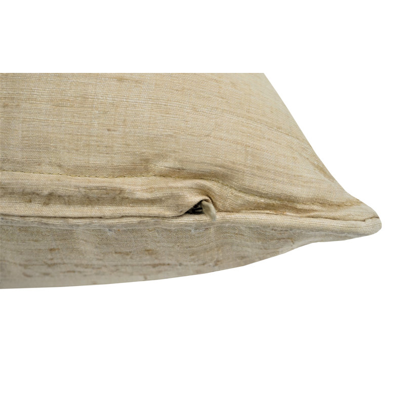  Dupion Silk Throw Pillow, Natural Beige
