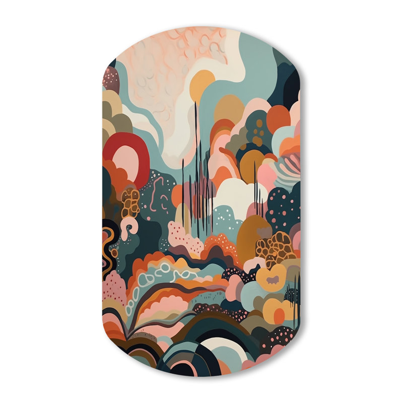 Disa - Art mural asymétrique abstrait en métal en forme de cylindre, H 43 po x l 23 po x P 1 po