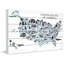 «Blue Animals Map», reproduction sur bois blanc-61297452