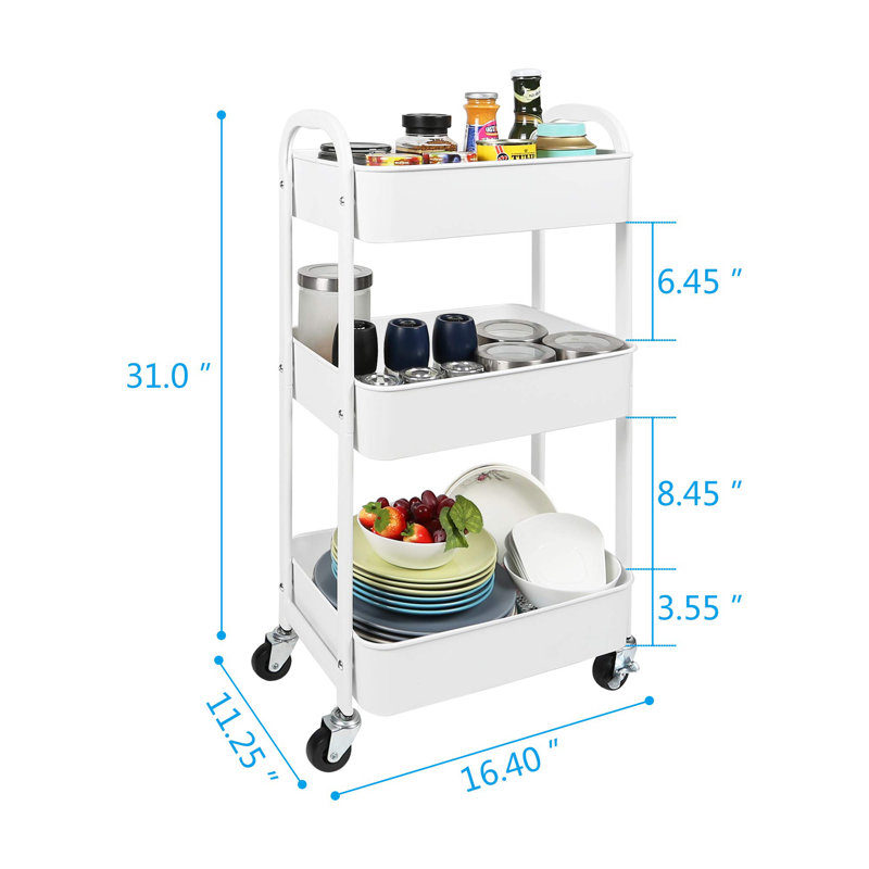 Chariot utilitaire roulant, Blanc