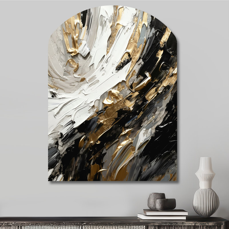 Malec - Art abstrait en forme d'arche abstraite, H 34 po x l 25 po