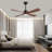 Modern Ceiling Fan With Led Light, Solid Walnut Blades, Dc Motor, Reversible Airflow, Dimmable 3 Color Led, Remote & Smart Control-1091639985
