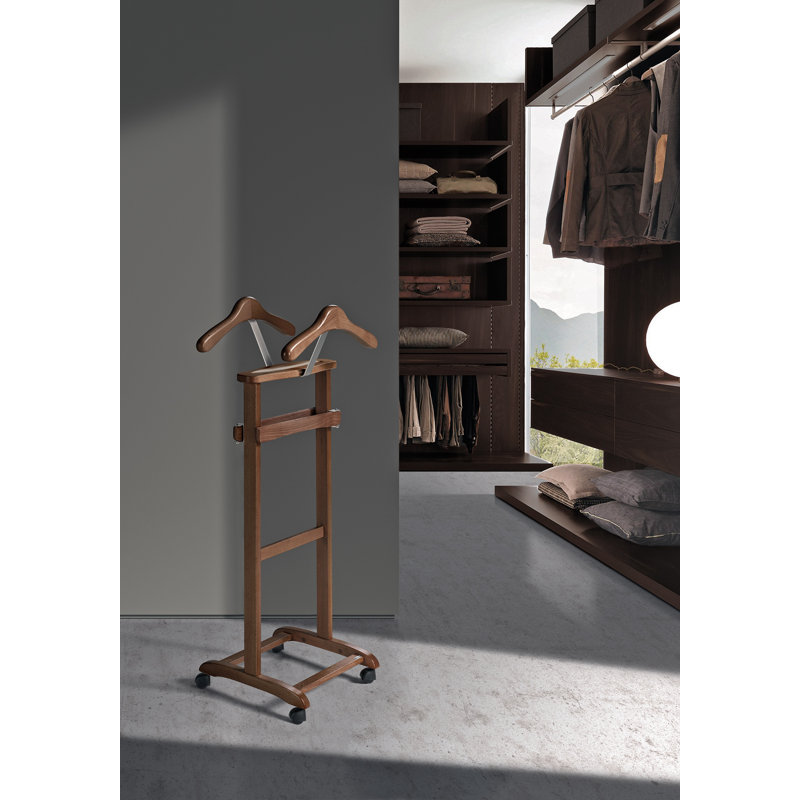Solid Wood Freestanding Valet Stand, Walnut
