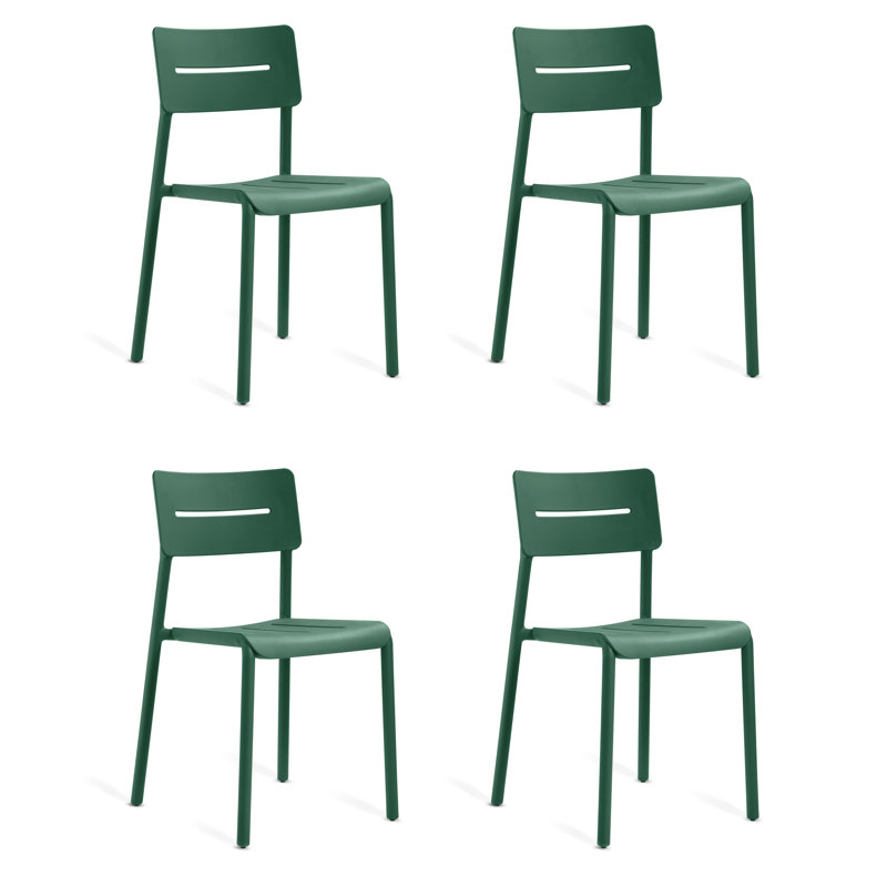 Chaise empilable d'extérieur et d'intérieur Outo, Vert foncé