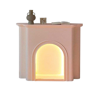 Pink Manufactured Wood Electric Fireplace